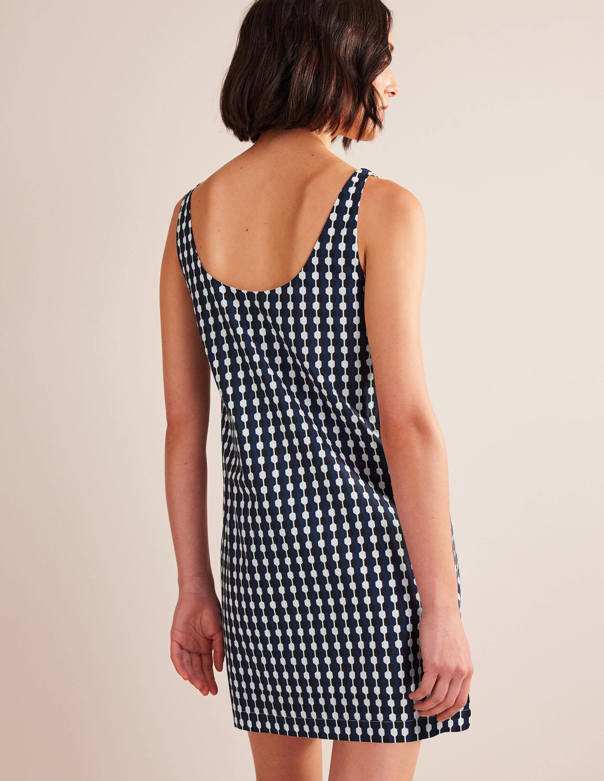  Scoop Neck Shift Dress-Navy, Geo Azure、mySite、ashleygrahame