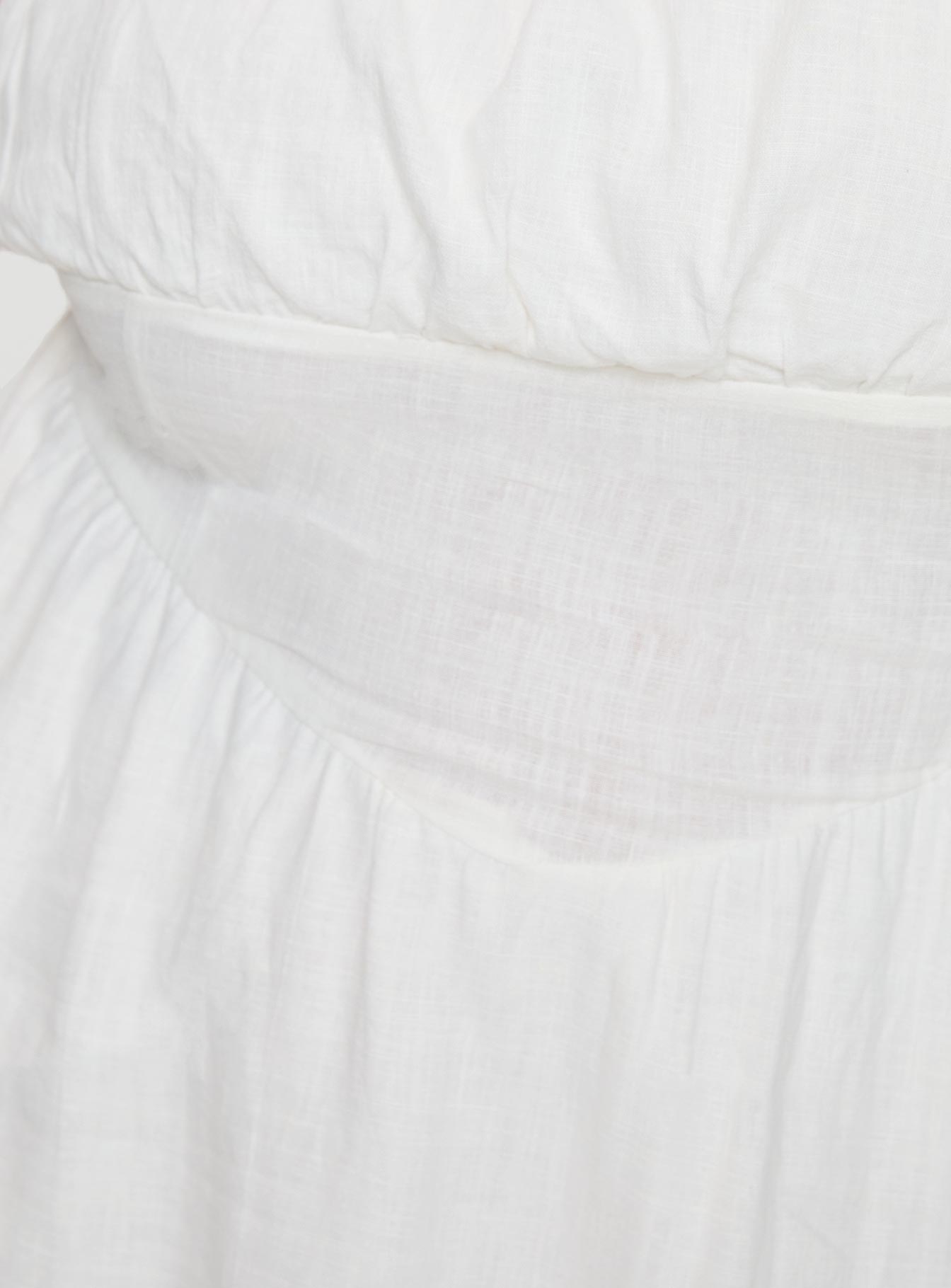 Slow Dance Linen Blend Mini Dress White Curve、mySite、solidvoid