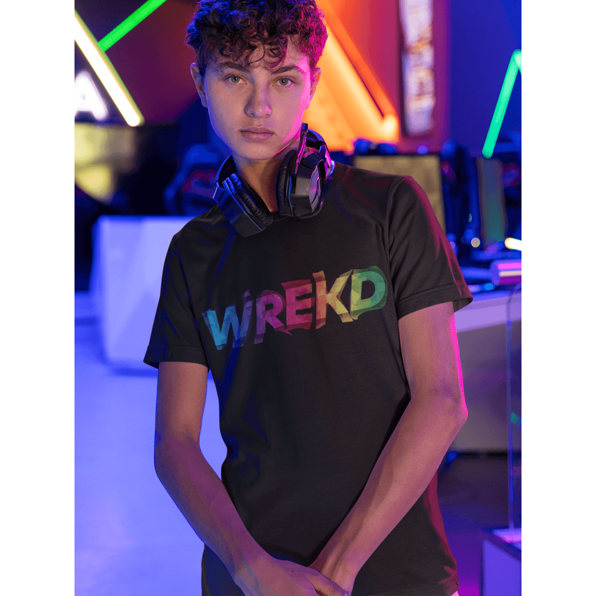  WREKD Colorful Warped Logo Unisex Tee、mySite、merchandisen