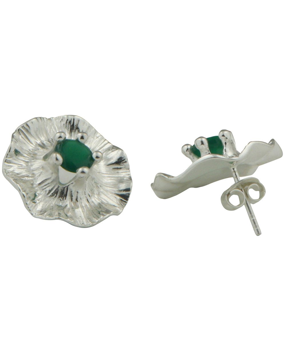 Gemstone Lotus Pad Earrings, Sterling Silver、mySite、topwebapps