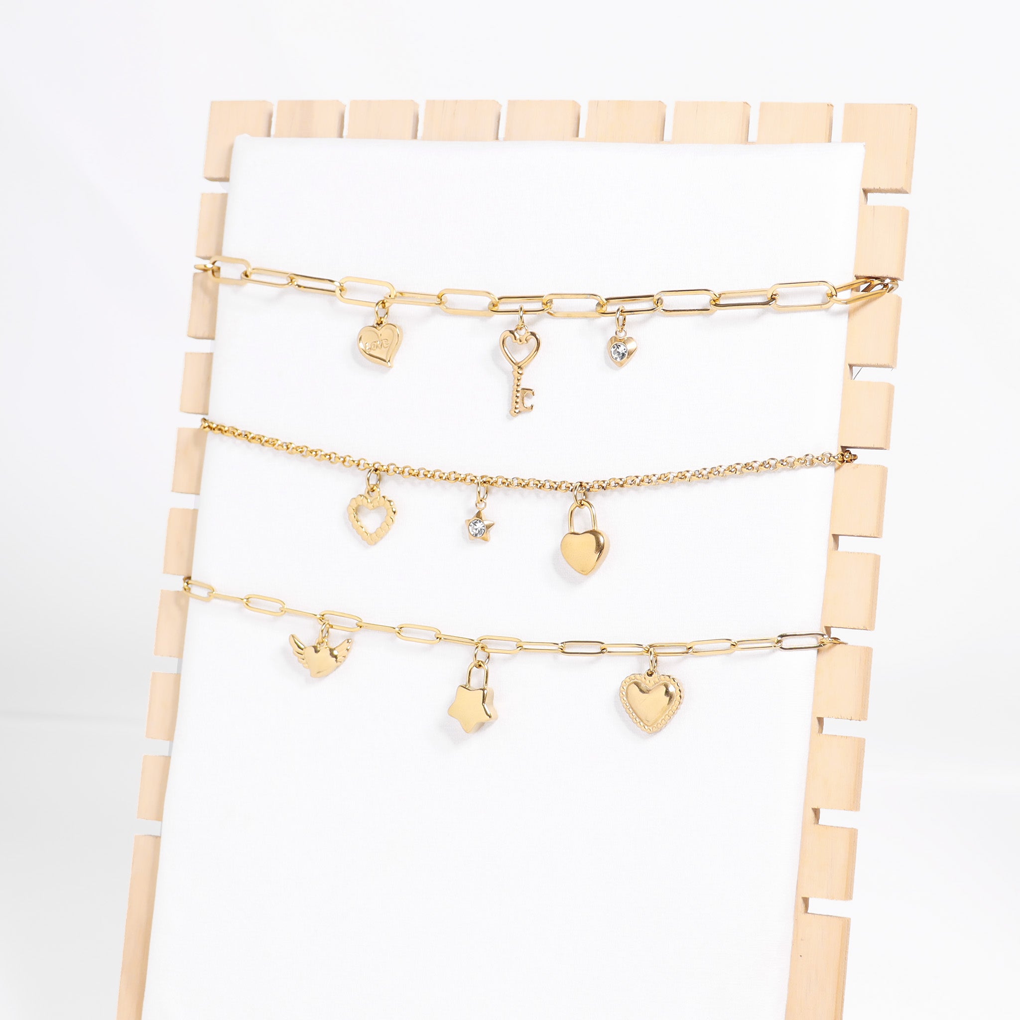 18K Gold PVD Stainless Steel Star Padlock Charm / PDL0108、mySite、dreamappss