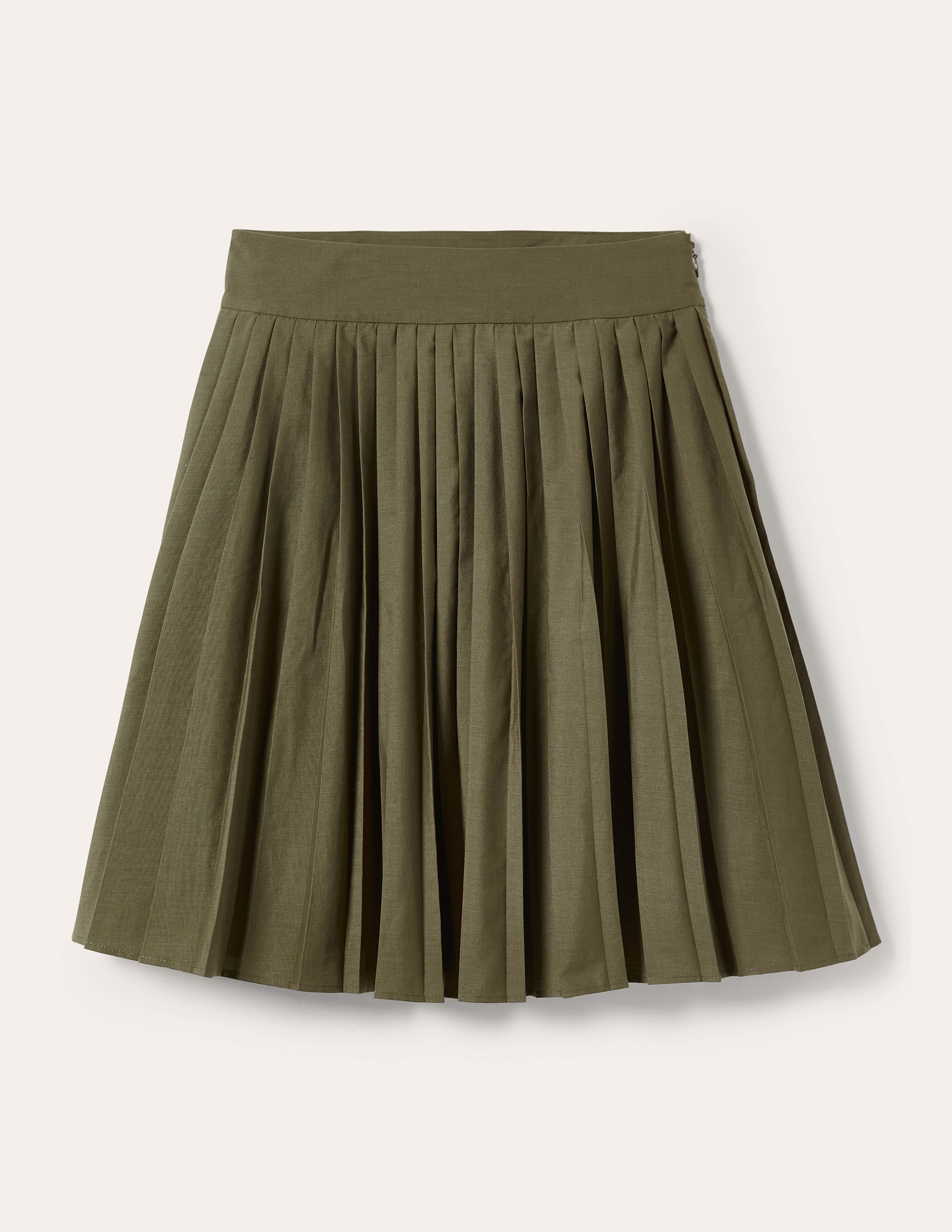  Pleated Cotton Mini Skirt-Oregano Green、mySite、ashleygrahame