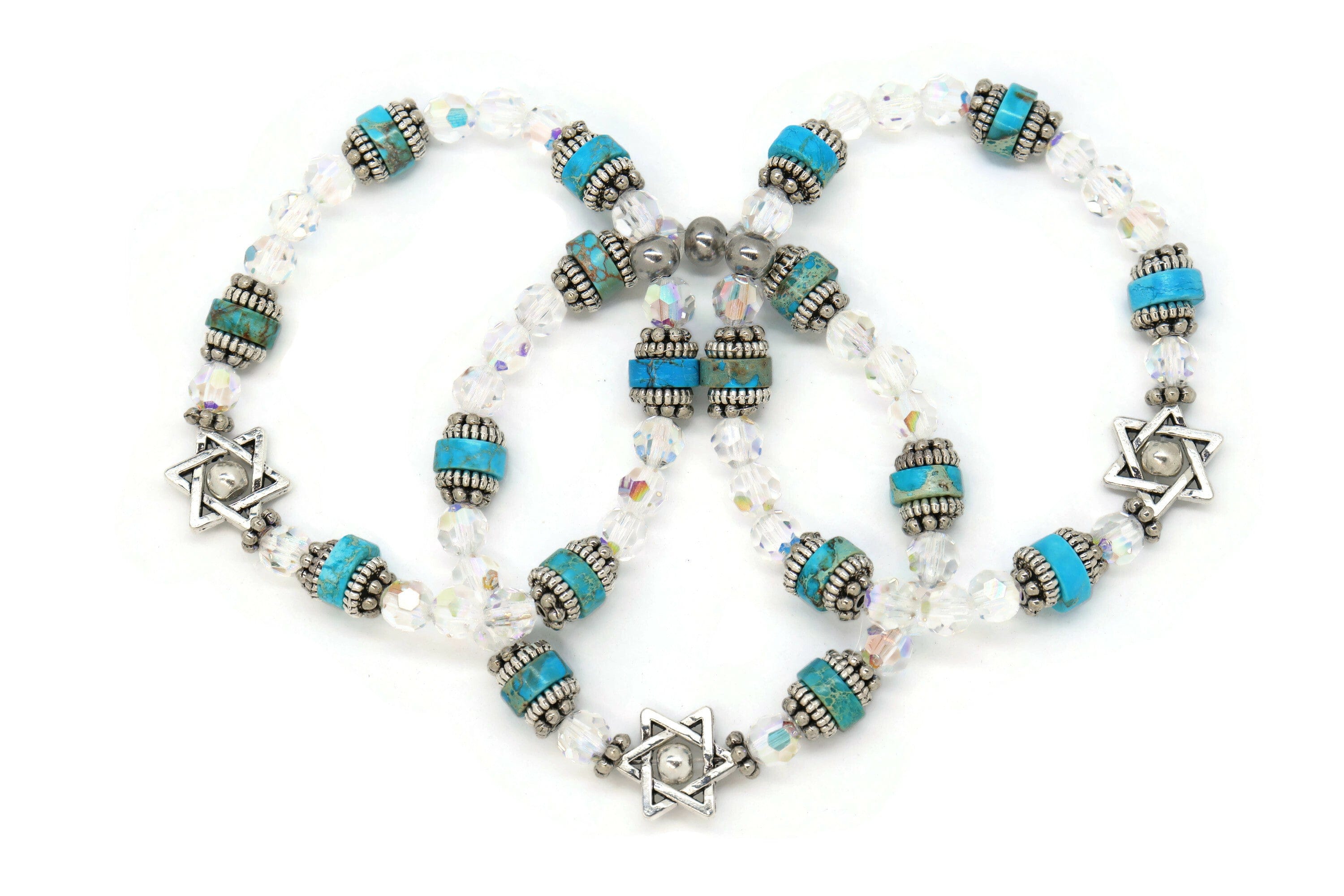 Jasper and Crystal Star of David Bracelet、mySite、topwebapps