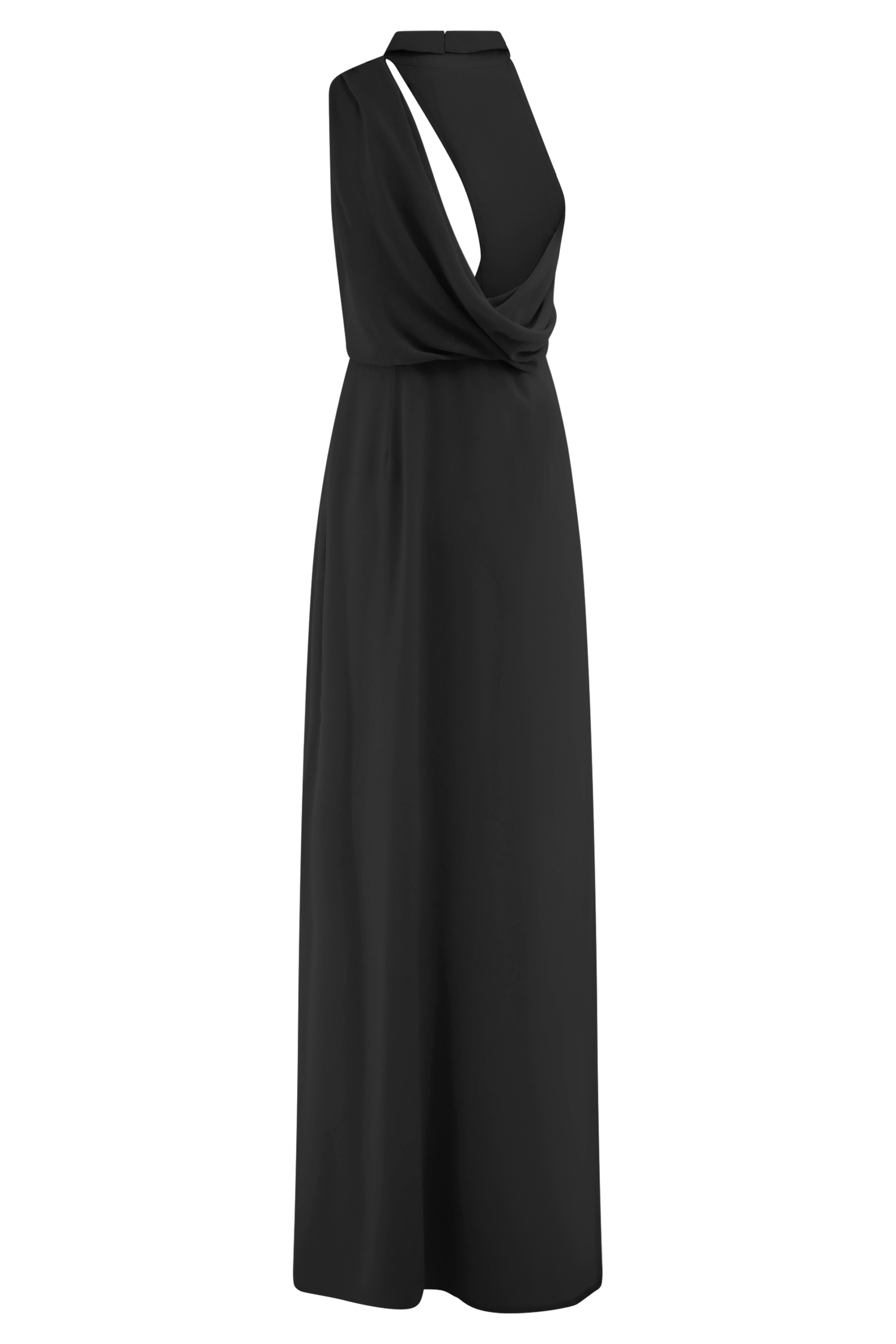 Galia Cowl Neck Maxi Dress - Black、mySite、solidvoid