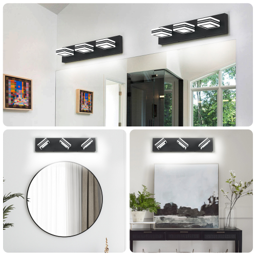 34" Modern 5-Light LED Vanity Light - Sleek Bathroom Wall Fixture, Iron & Acrylic, Dimmable & Energy-Efficient, Ideal for Mirror Lighting、、eastwooduniform