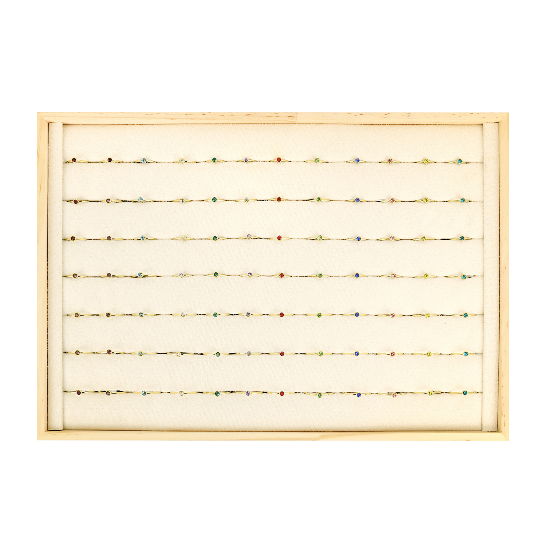 76 pc 18K Gold PVD Coated Stainless Steel Birthstone Stacking Ring Set & Display / BND0010、mySite、dreamappss