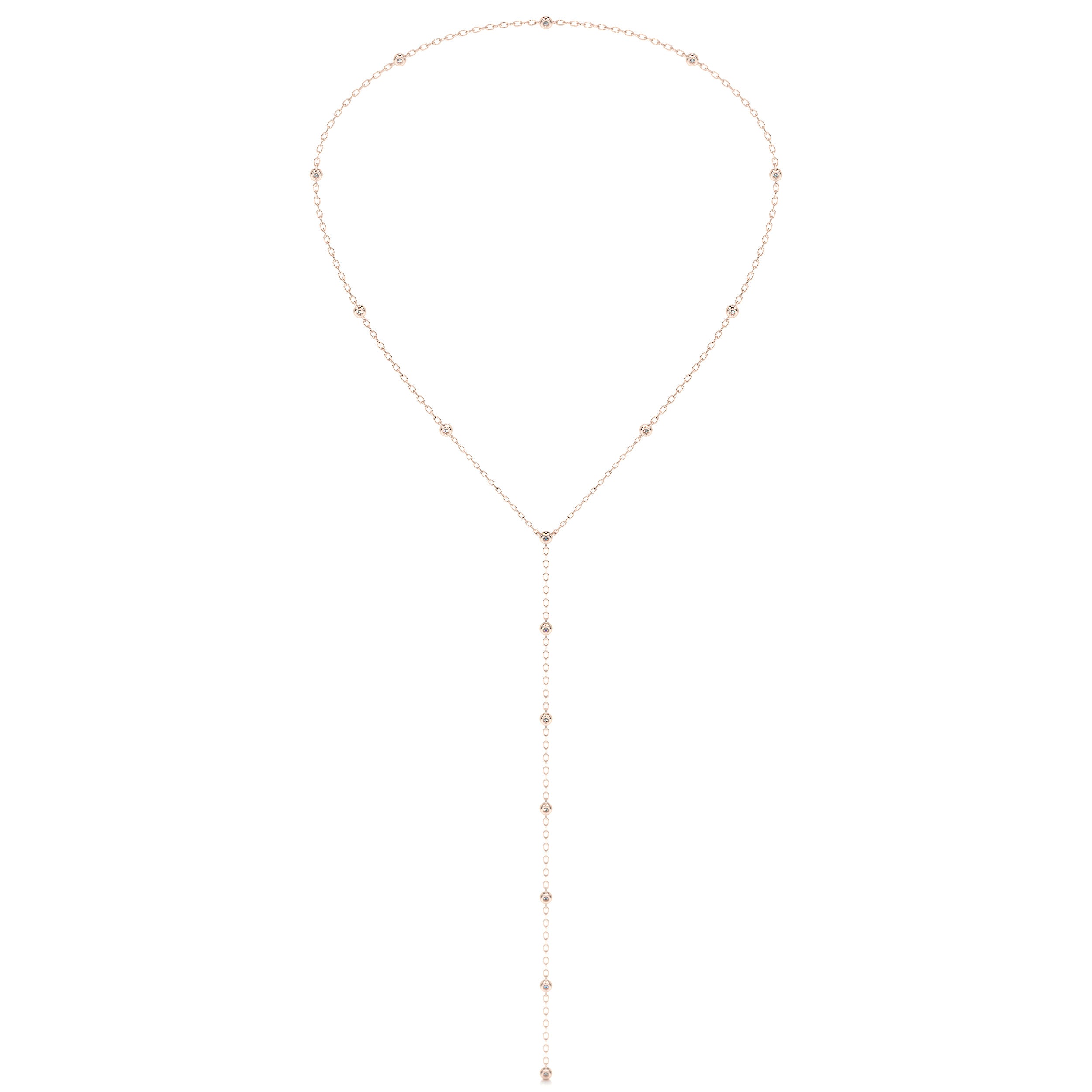 Tie Diamonds Necklace (1.1 Carat) -14K Rose Gold、mySite、hinf8tx79