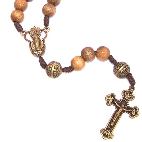 A Wooden Rosary with a Bronze tone center and a special Crucifix (10mm beads ...、mySite、topwebapps