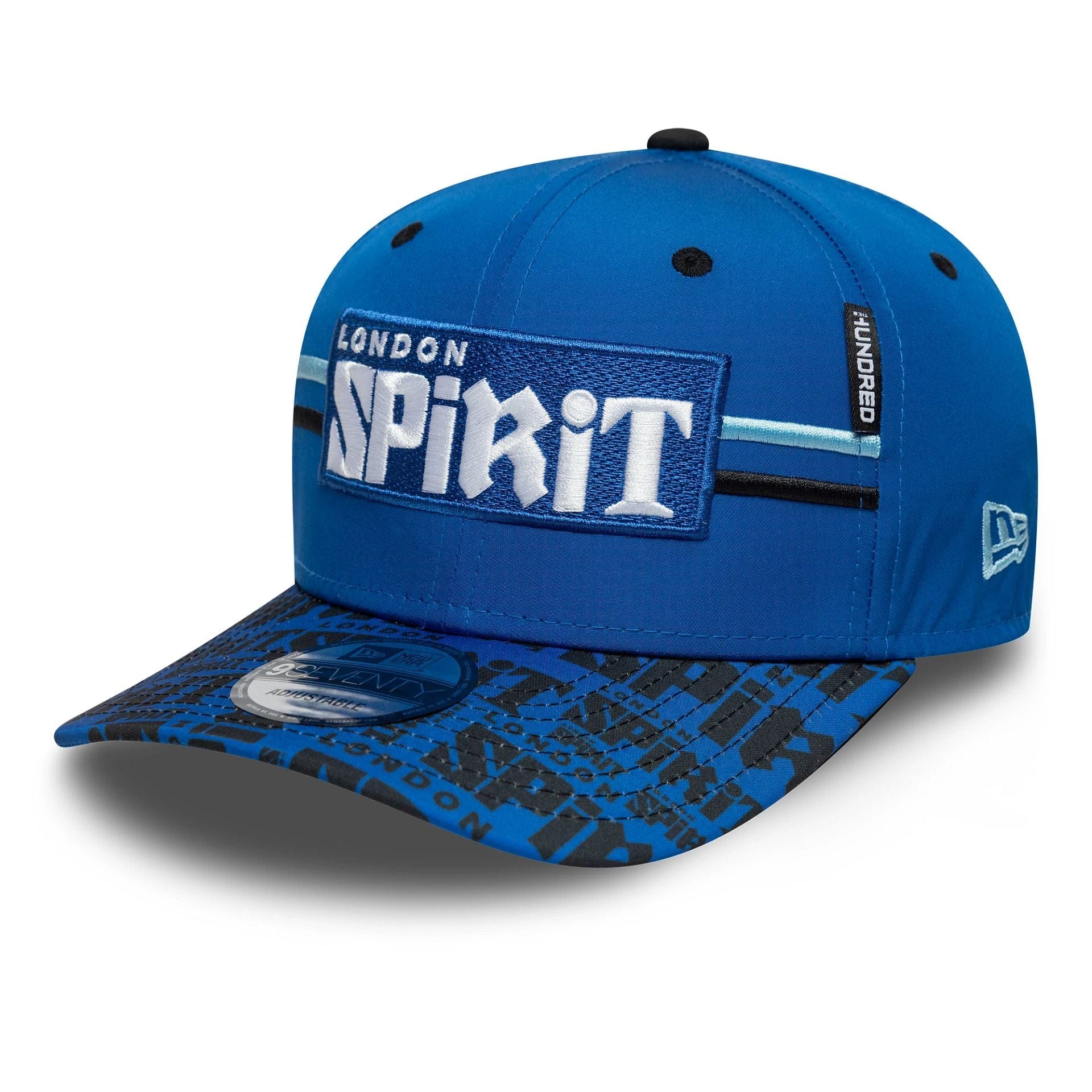 London Spirit The Hundred 2025 All Over Print Blue 9SEVENTY Stretch Snap Adjustable Cap、mySite、vikingsvslions