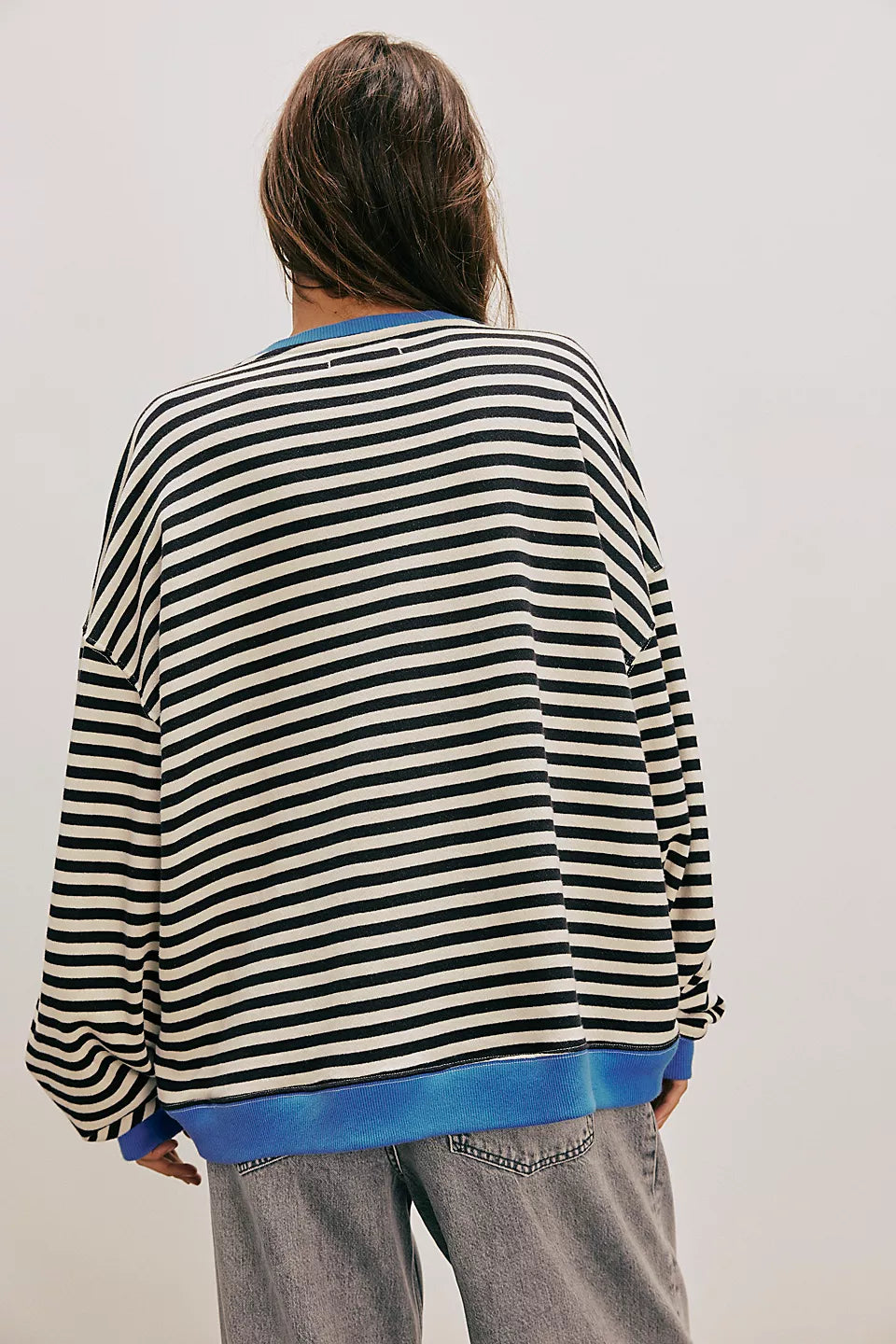 We The Free People Classic Striped Oversized Crew、mySite、garagedoors4me