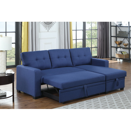 Upholstered Pull out Sectional Sofa with Chaise、、casual
