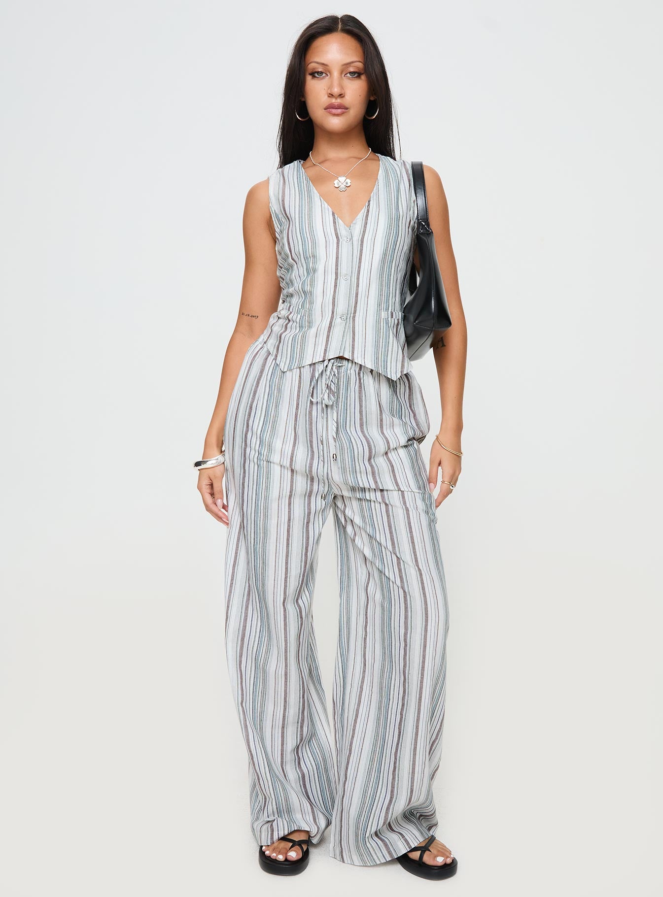 Flutters Pants White / Blue Stripe、mySite、solidvoid