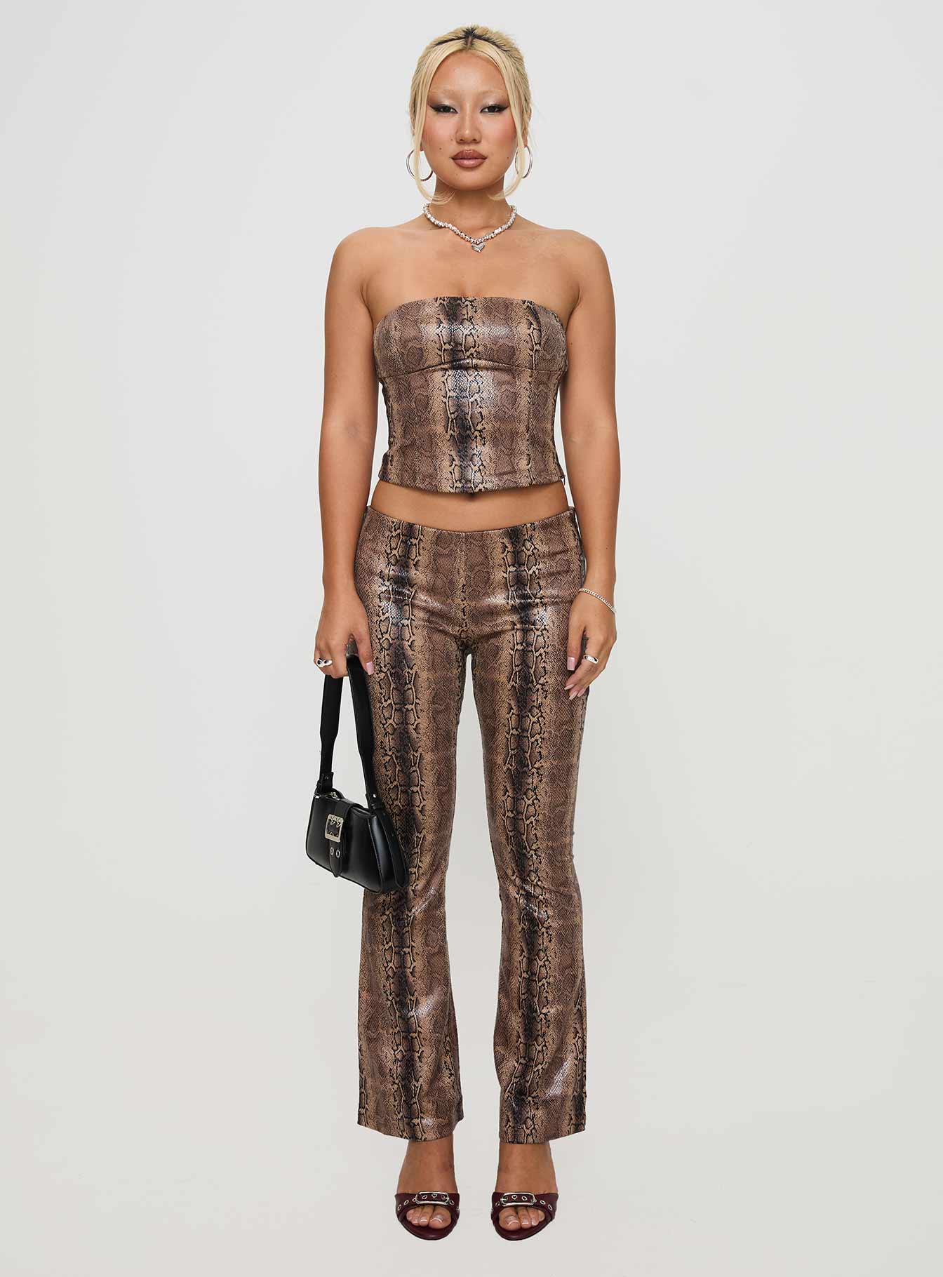 Kinniya Strapless Top Brown Multi、mySite、solidvoid