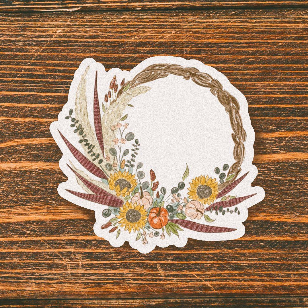  Circular Floral Boquet Fall Sticker、mySite、elrpsem3k