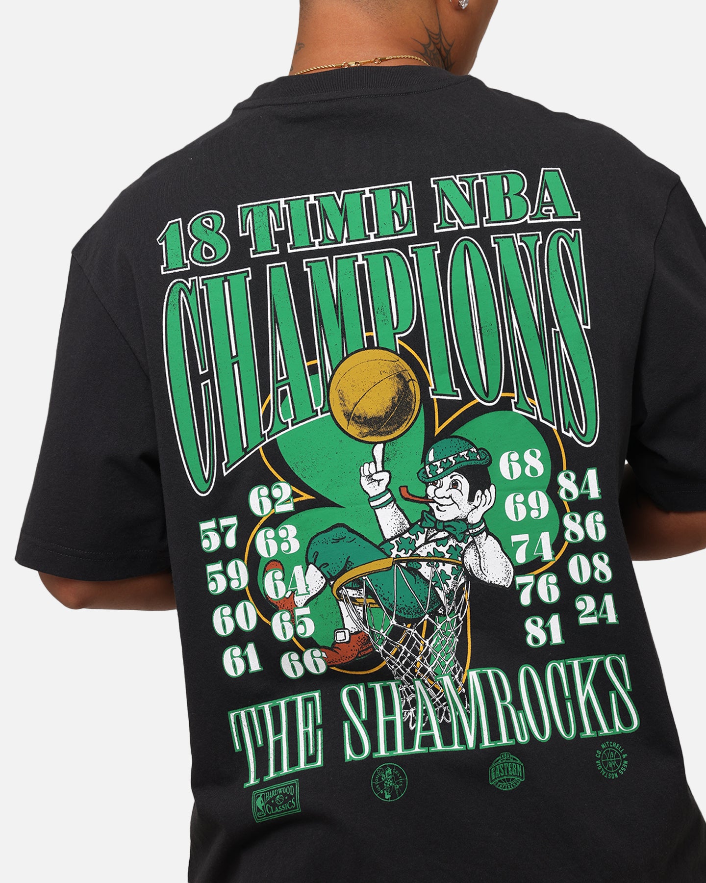 Mitchell & Ness Boston Celtics 18-Time NBA Champions T-Shirt Faded Black、mySite、zt4zffjzw