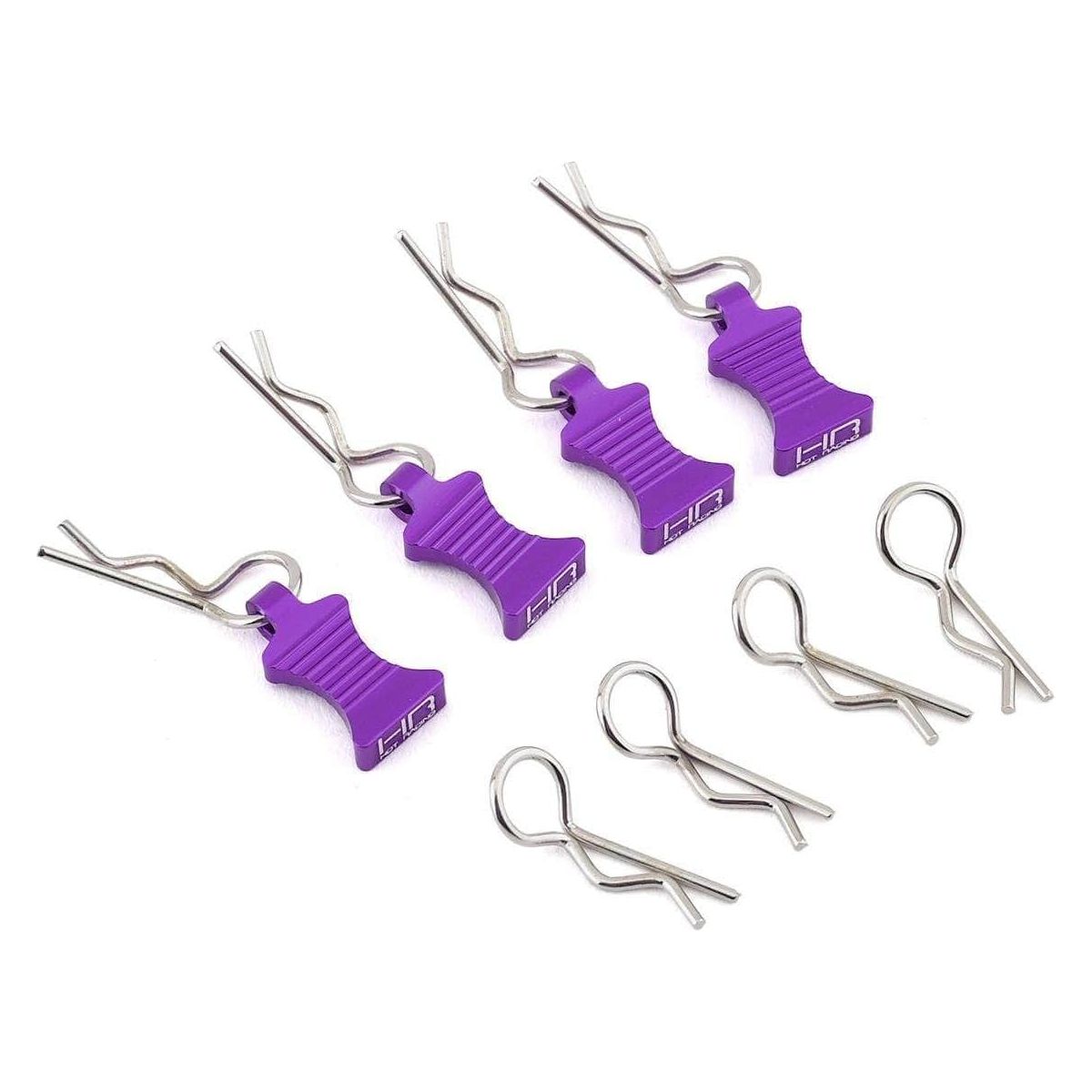  HRAAC03EZ07, Hot Racing 1/10 Aluminum EZ Pulls w/Body Clips (Purple) (4)、mySite、merchandisen