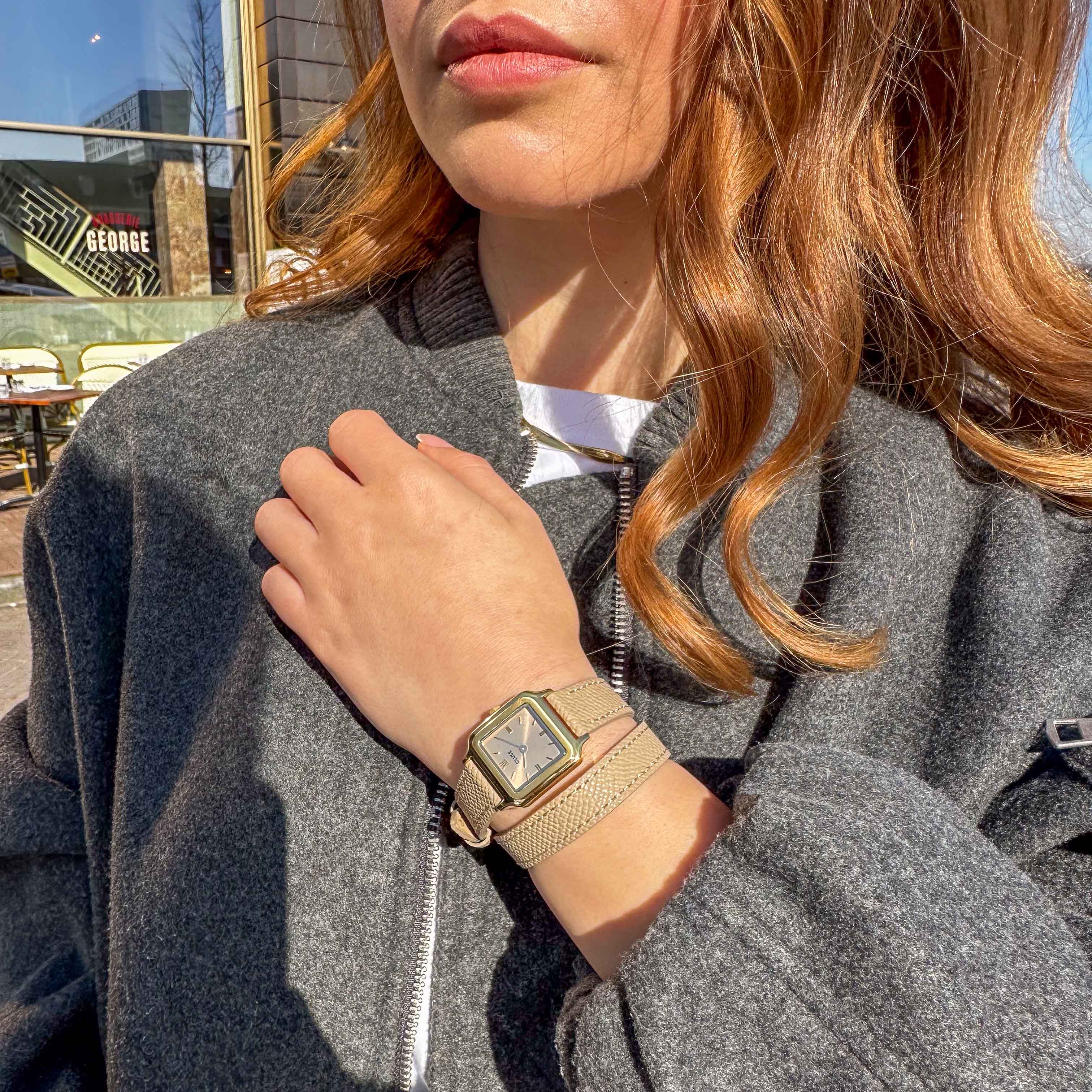 Gracieuse Petite Watch Double Leather, Rugby Tan, Gold Colour、mySite、botmansion