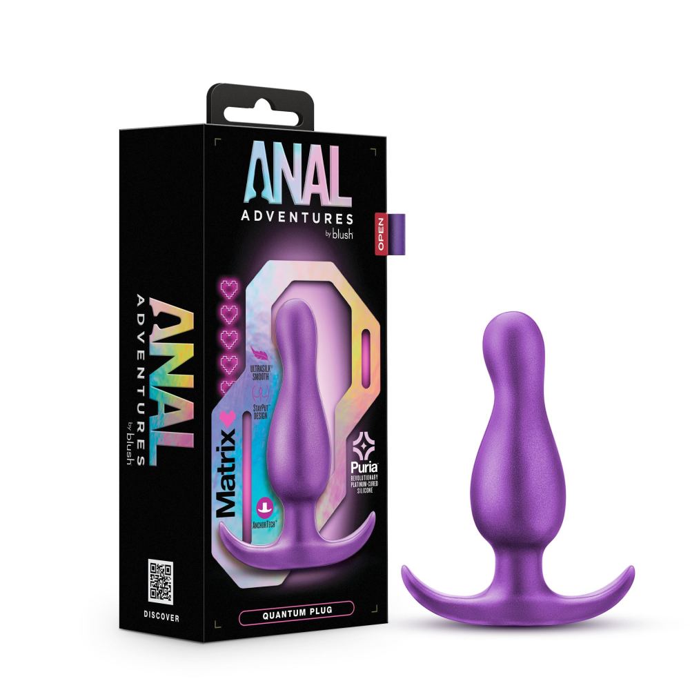 Anal Adventures Matrix By Blush® | The Quantum Plug: 3.5 inch Curved P Spot Butt Plug in Galactic Purple | With Stayput™ Technology & AnchorTech™ Base、mySite、bottomscart