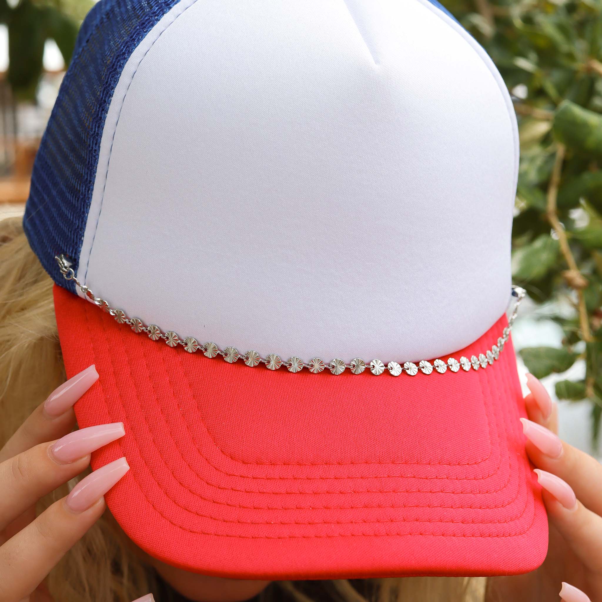 18K Gold Stainless Steel Crimped Circle Trucker Hat Chain / CHN0029、mySite、dreamappss