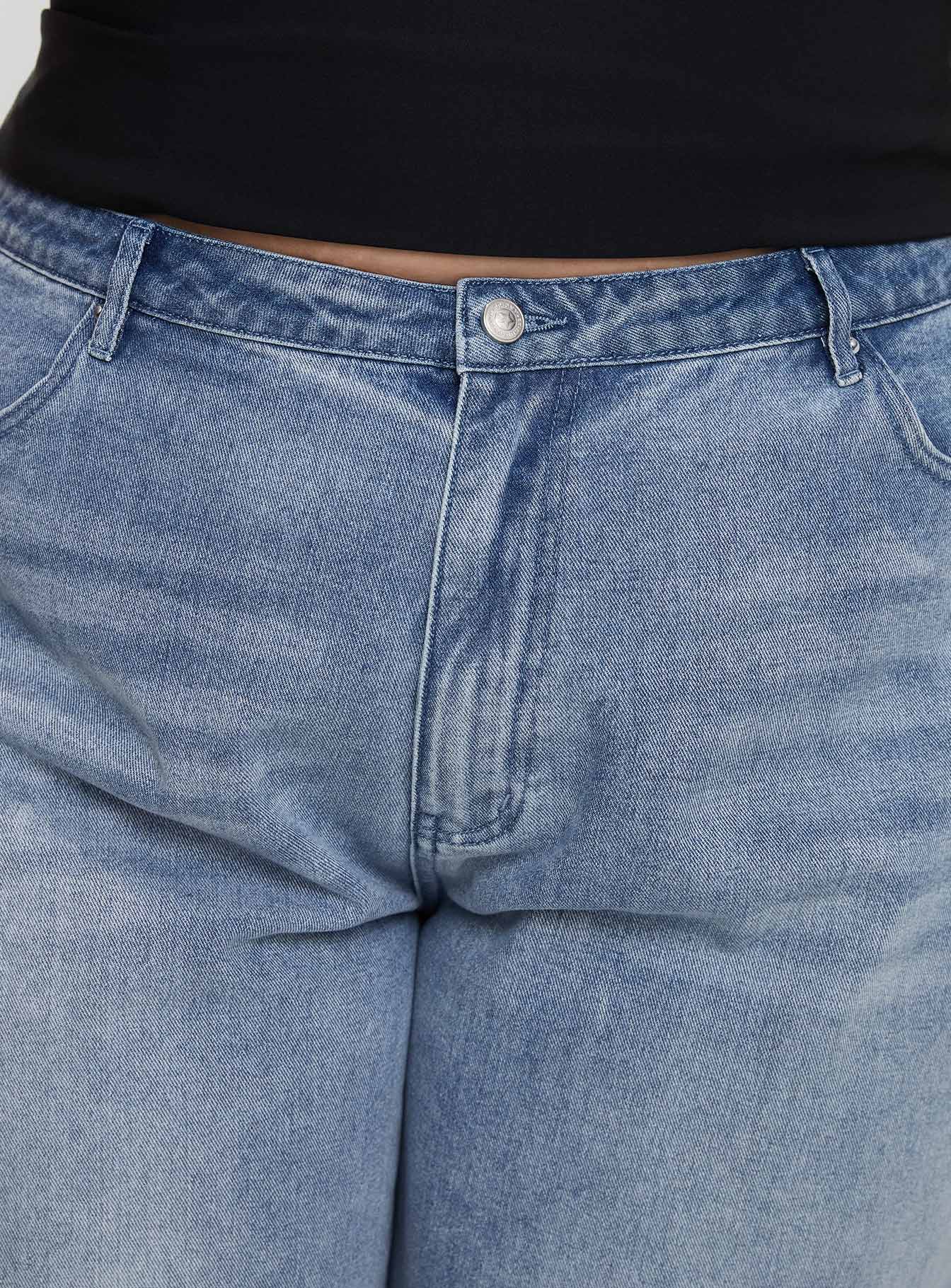 Naylor Wide Leg Jeans Light Wash Denim Curve、mySite、solidvoid