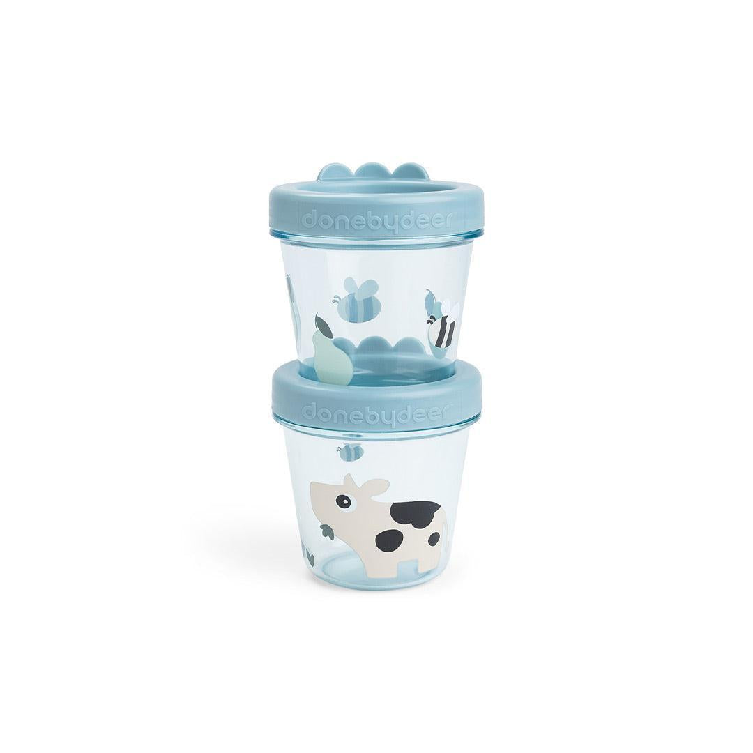 Done By Deer Baby Food Container 2 Pack - Tiny Farm Blue、mySite、merchandisen