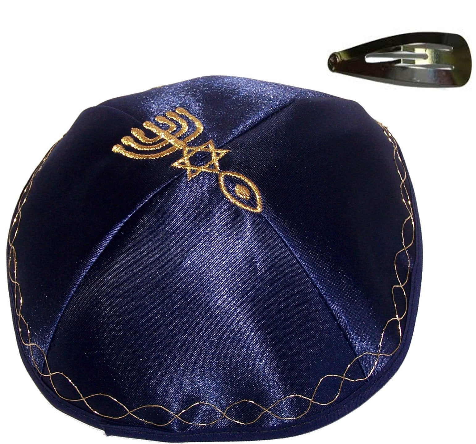  Holy Land Market Satin Kippah with Messianic Sign Embroidered、mySite、elrpsem3k