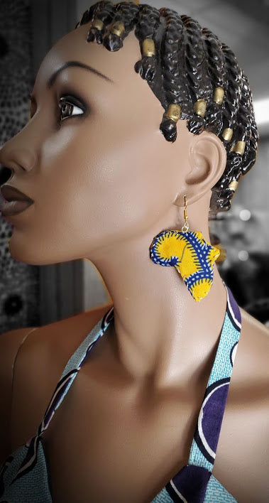 Yellow African Print Earrings-DP3815ER0、mySite、solidvoid
