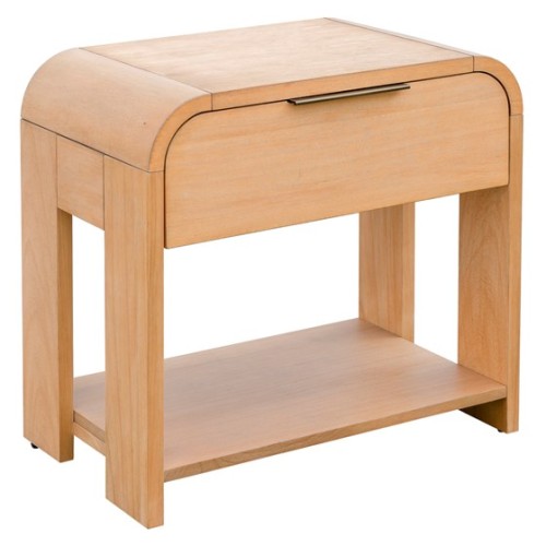 Modern One Drawer Waterfall Nightstand、、eastwooduniform