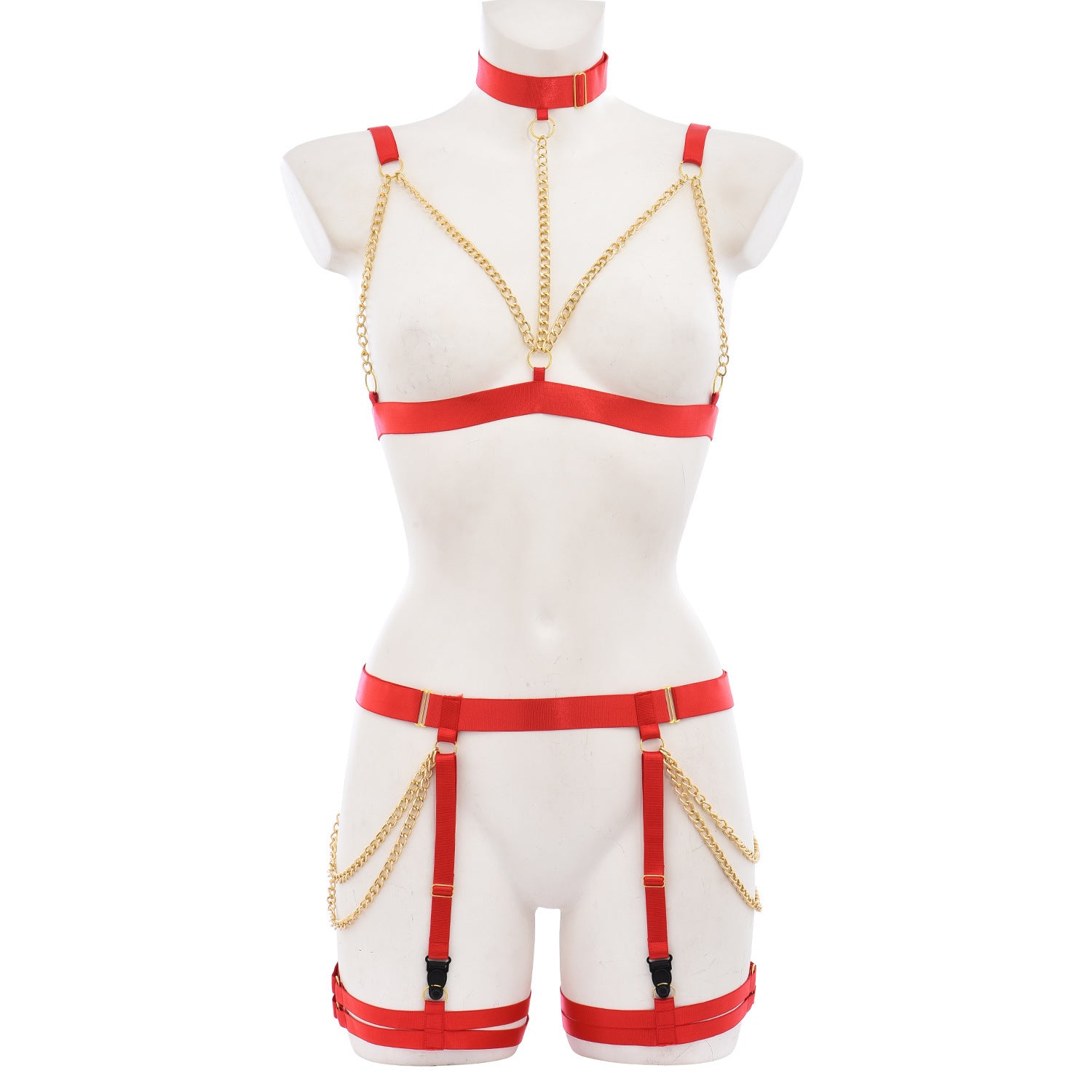 Inspire Sexy Red Body Harness | Open Breast | Crotch less | Adjustable、mySite、bottomscart