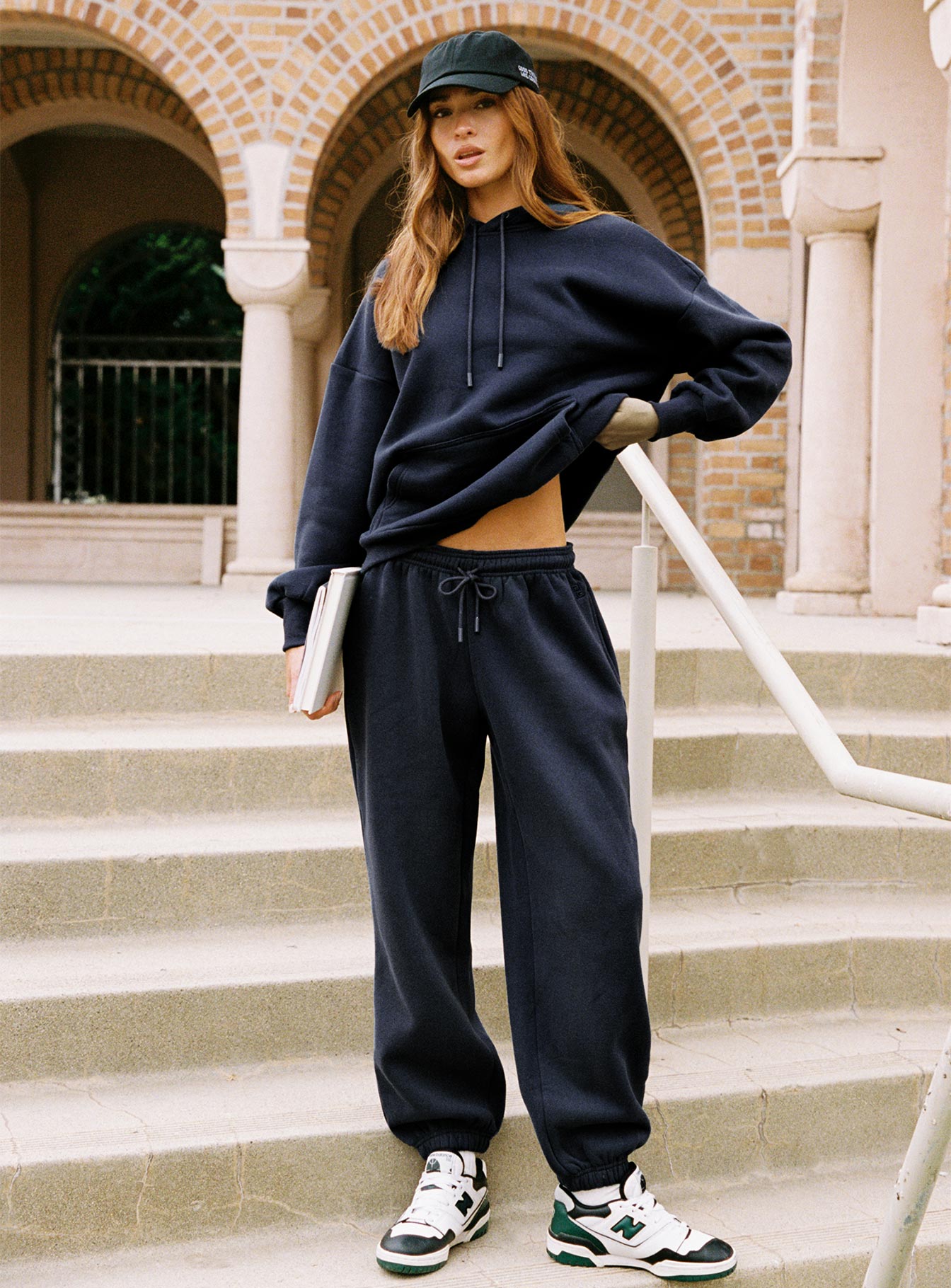 Dream Fleece Ankle Cuff Sweatpants Navy、mySite、solidvoid