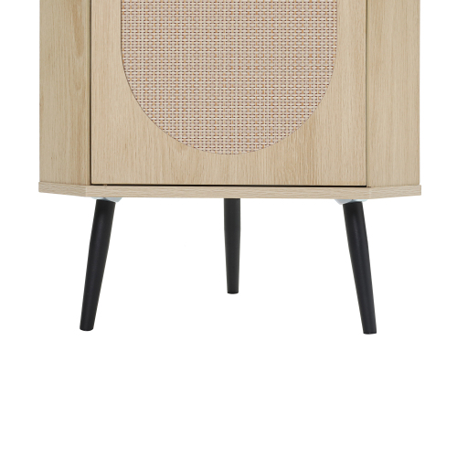 Corner cabinet ,Rattan door,Freestanding Corner Tables For Small Spaces, Corner Shelf Stand For Living Room, Kitchen, Bedroom、、xpatfood