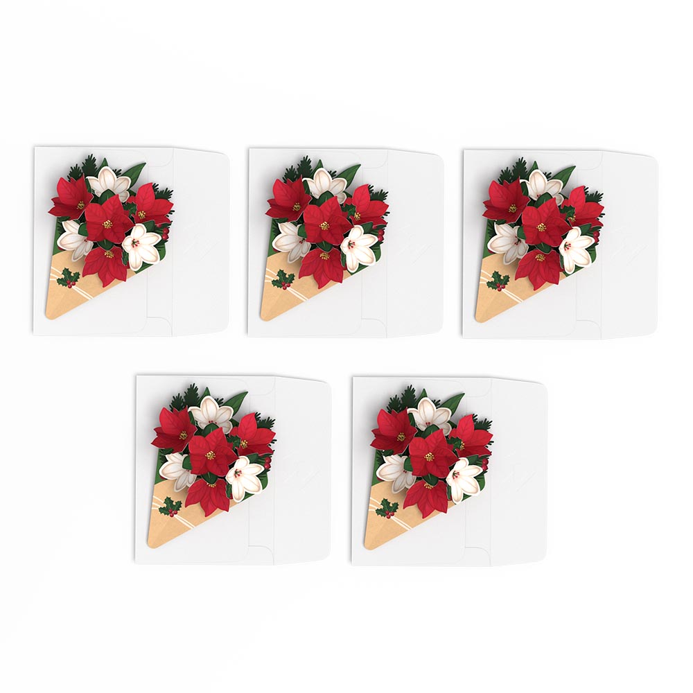 Poinsettia & Pine Little Blooms (Notecard 5-Pack)、mySite、solidvoid