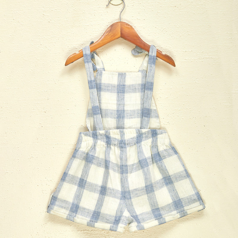 Checked Linen Dungaree For Girls | Off-White、mySite、camillekostekn