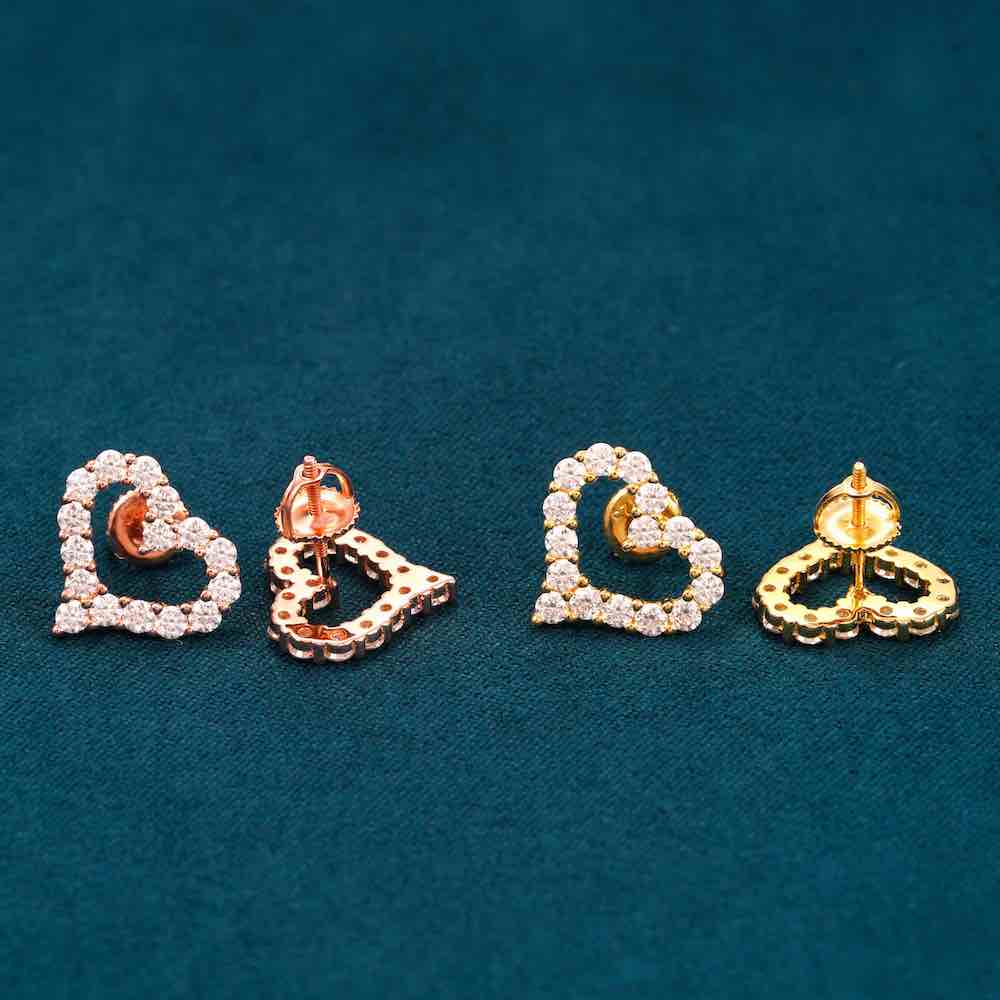 Heart Shaped Hollow Moissanite Earrings 14K Gold、mySite、hinf8tx79