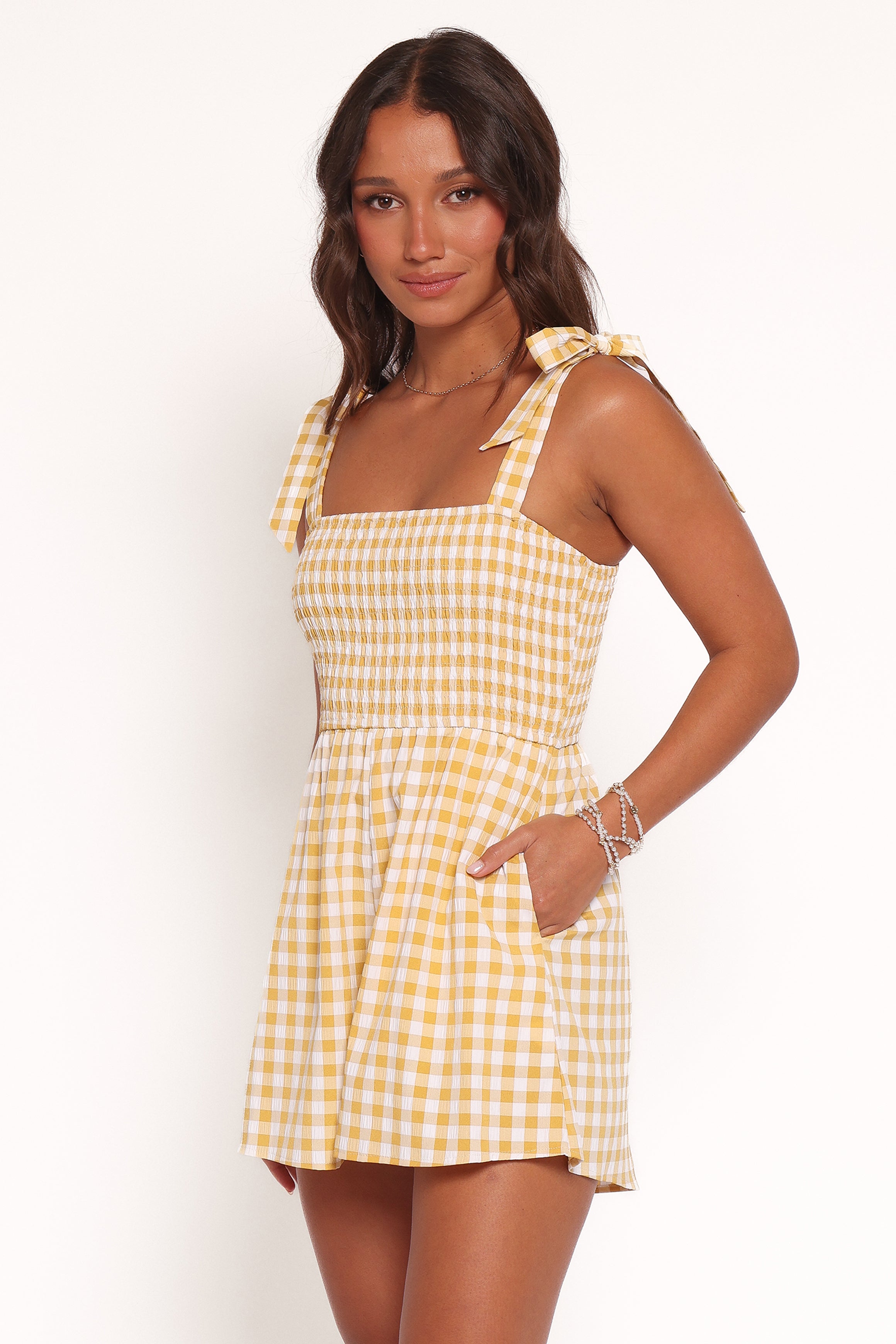  Simo Romper - Yellow Gingham、mySite、sugarbowlscore