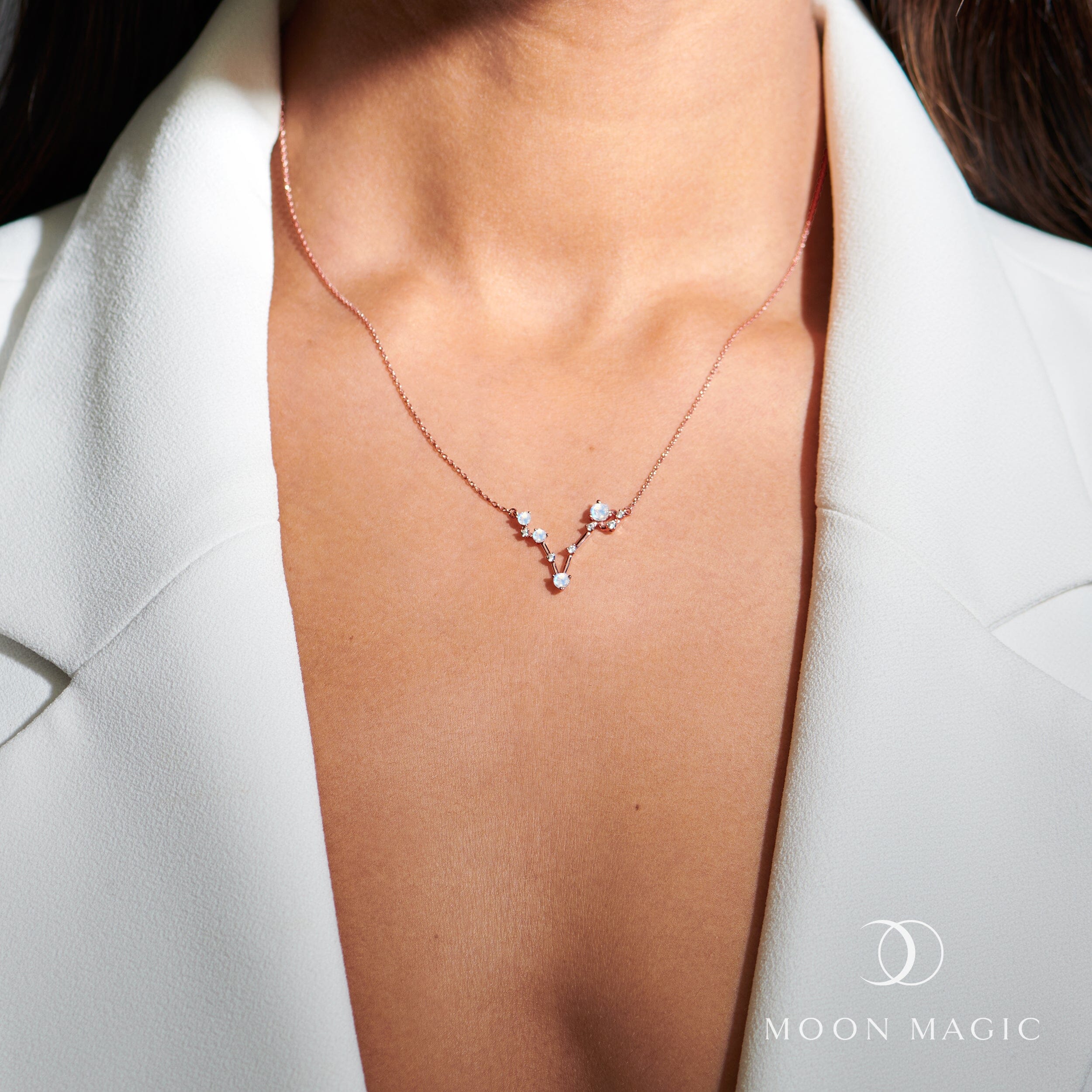 Moonstone Necklace - Pisces Zodiac Constellation、mySite、hinf8tx79