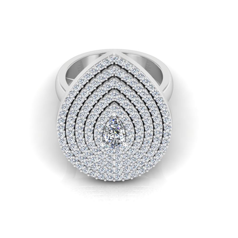 5-Row Pear Cluster Moissanite Engagement Ring、mySite、hinf8tx79