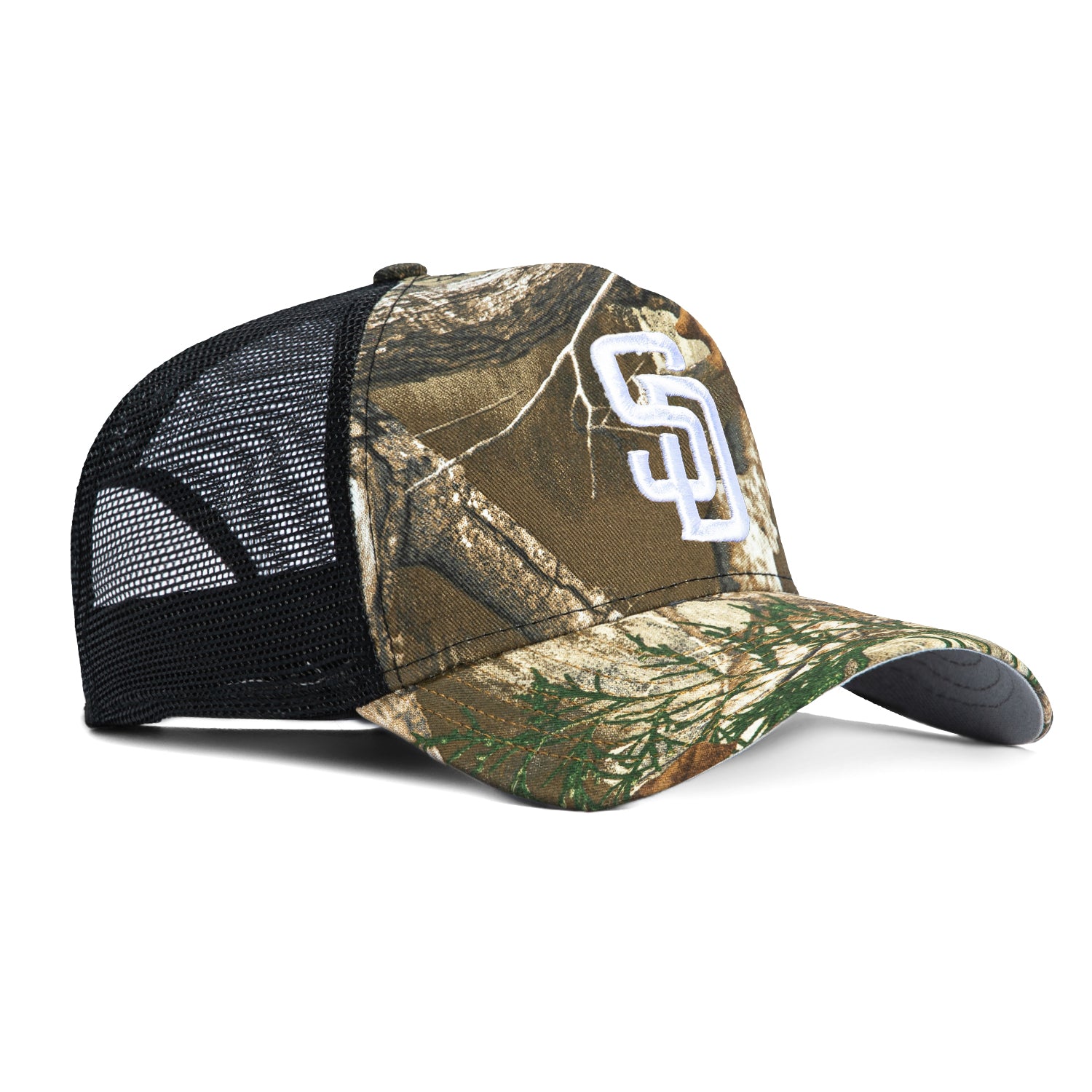 New Era 9Forty A-Frame San Diego Padres Snapback Trucker Hat - Realtree, Black、mySite、vikingsvslions