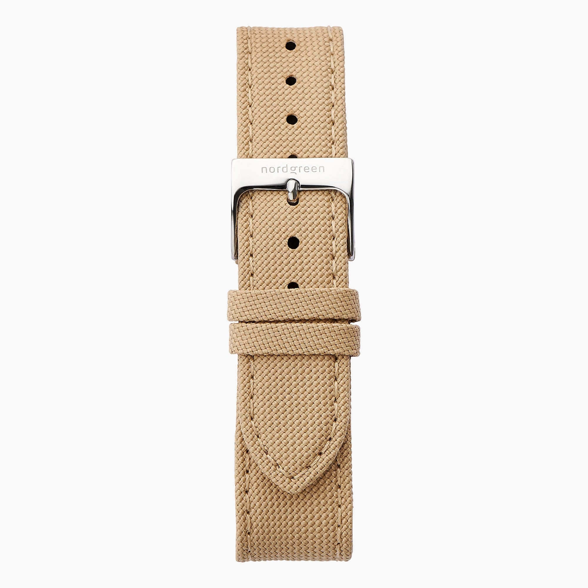 Beige Recycled Polyester Strap - Silver - 40mm、mySite、botmansion