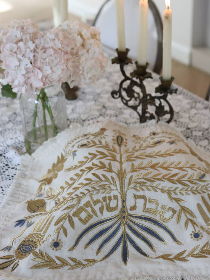 Handmade Linen Tree Challah Cover - Gold、mySite、topwebapps