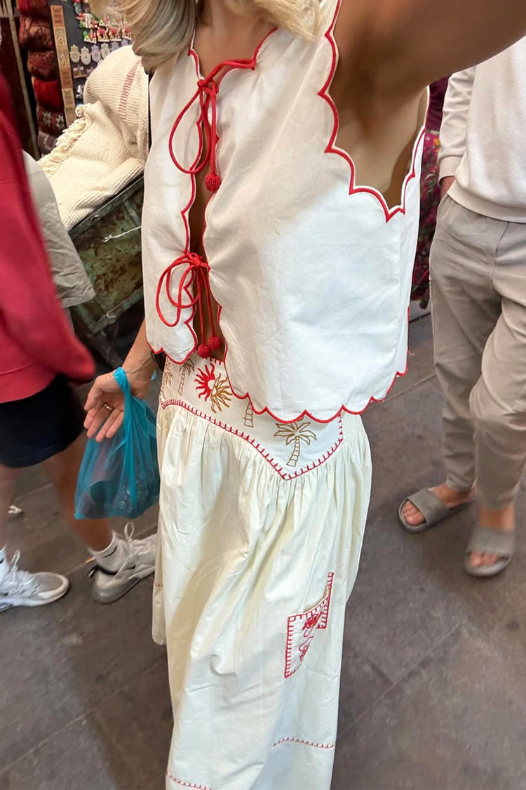 Cream and Red Pollenca Top、mySite、solidvoid