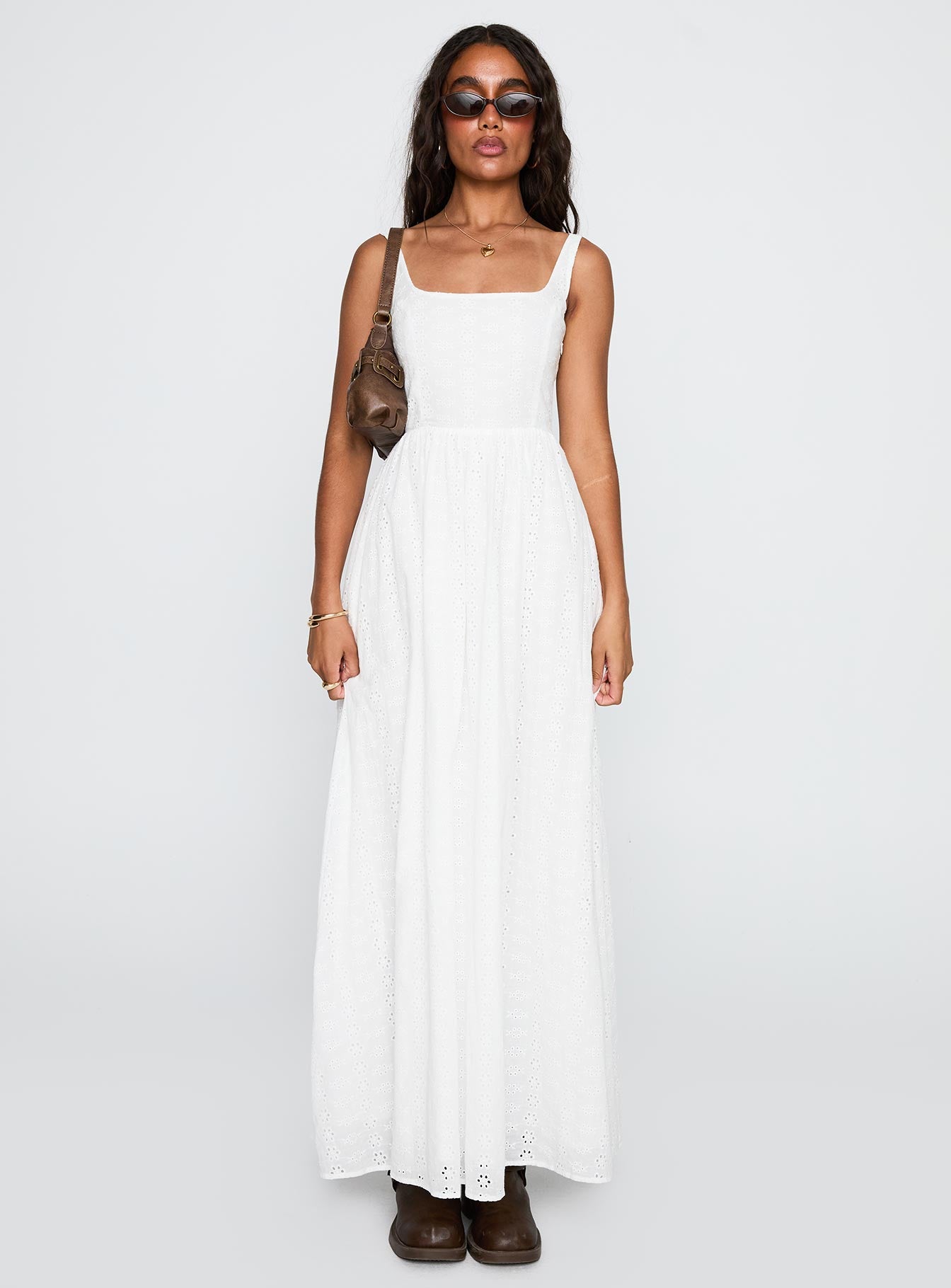Cartmel Broderie Maxi Dress White、mySite、solidvoid