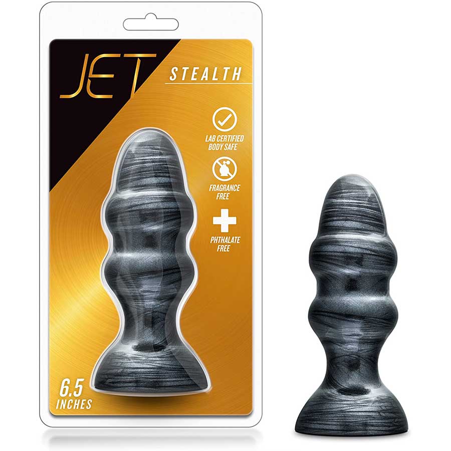 Jet Stealth Carbon Metallic Black Anal Plug for Men by Blush Novelties、mySite、bottomscart