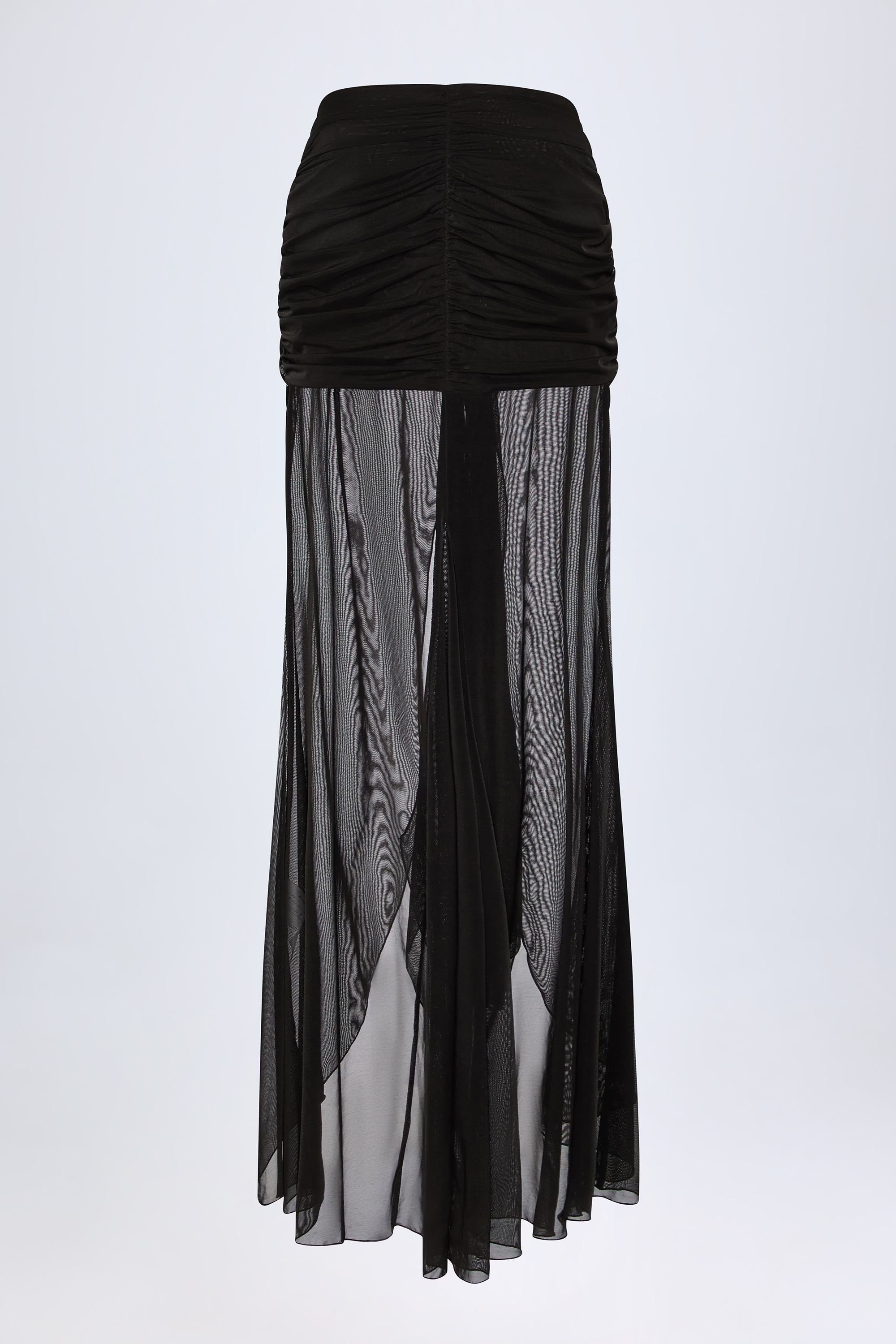  Ruched Hardware-Detail Fishtail Maxi Skirt in Black、mySite、sugarbowlscore