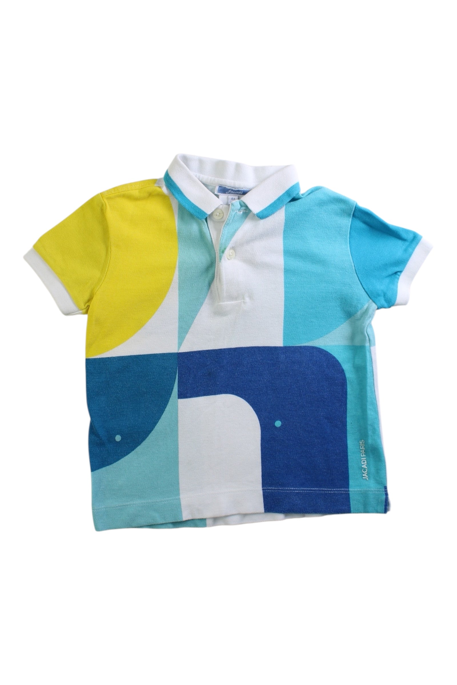Jacadi Geometric Short Sleeve Polo Shirt 4T、mySite、g9winljtr