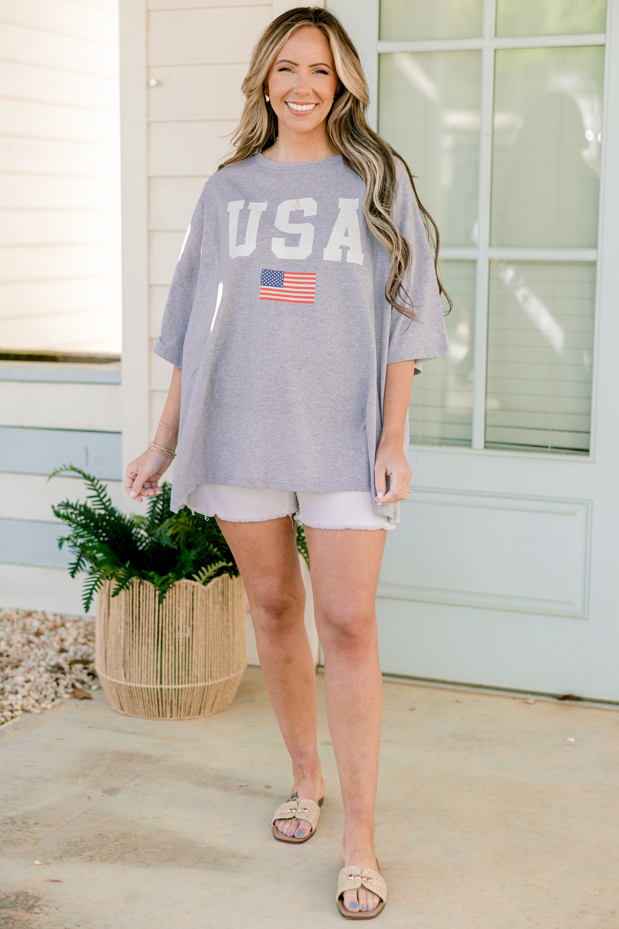  True American Spirit Boyfriend Tee, Heather Gray、mySite、justintrudeaud