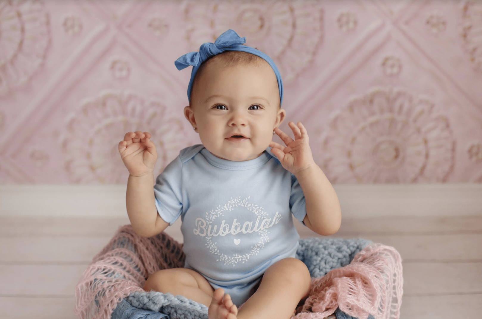 Bubbalah Solid Sky Blue Short Sleeve Onesie、mySite、topwebapps