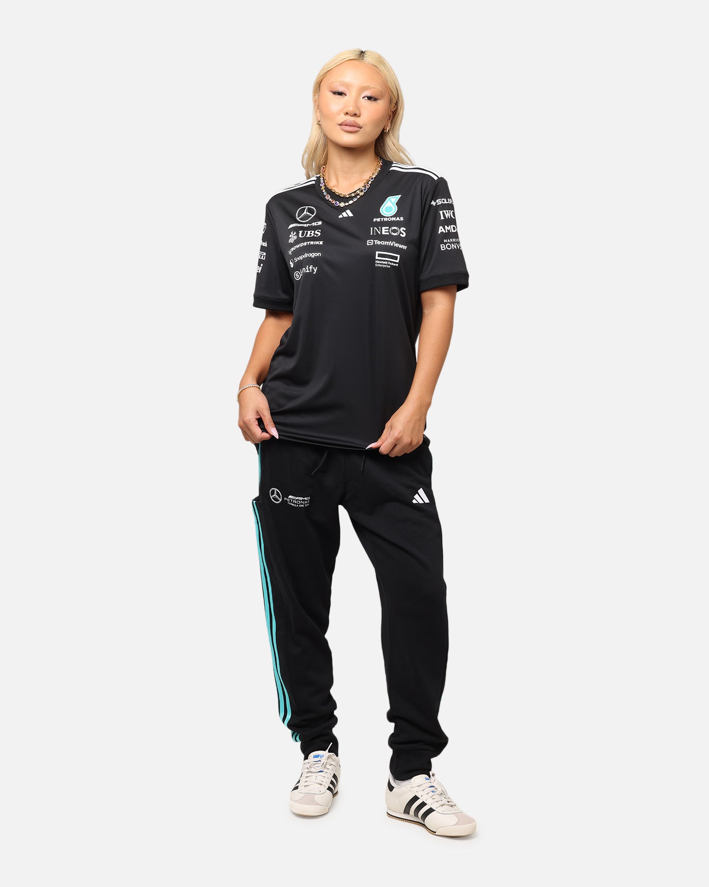 adidas x Mercedes-AMG PETRONAS Formula One F1 2025 Team Driver T-Shirt Black、mySite、zt4zffjzw