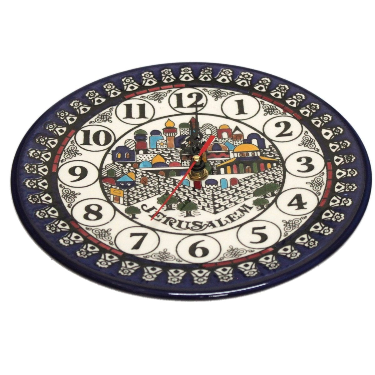 Jerusalem Ceramic Wall Clock - Meduim (8.8 inches or 22 cm)、mySite、topwebapps