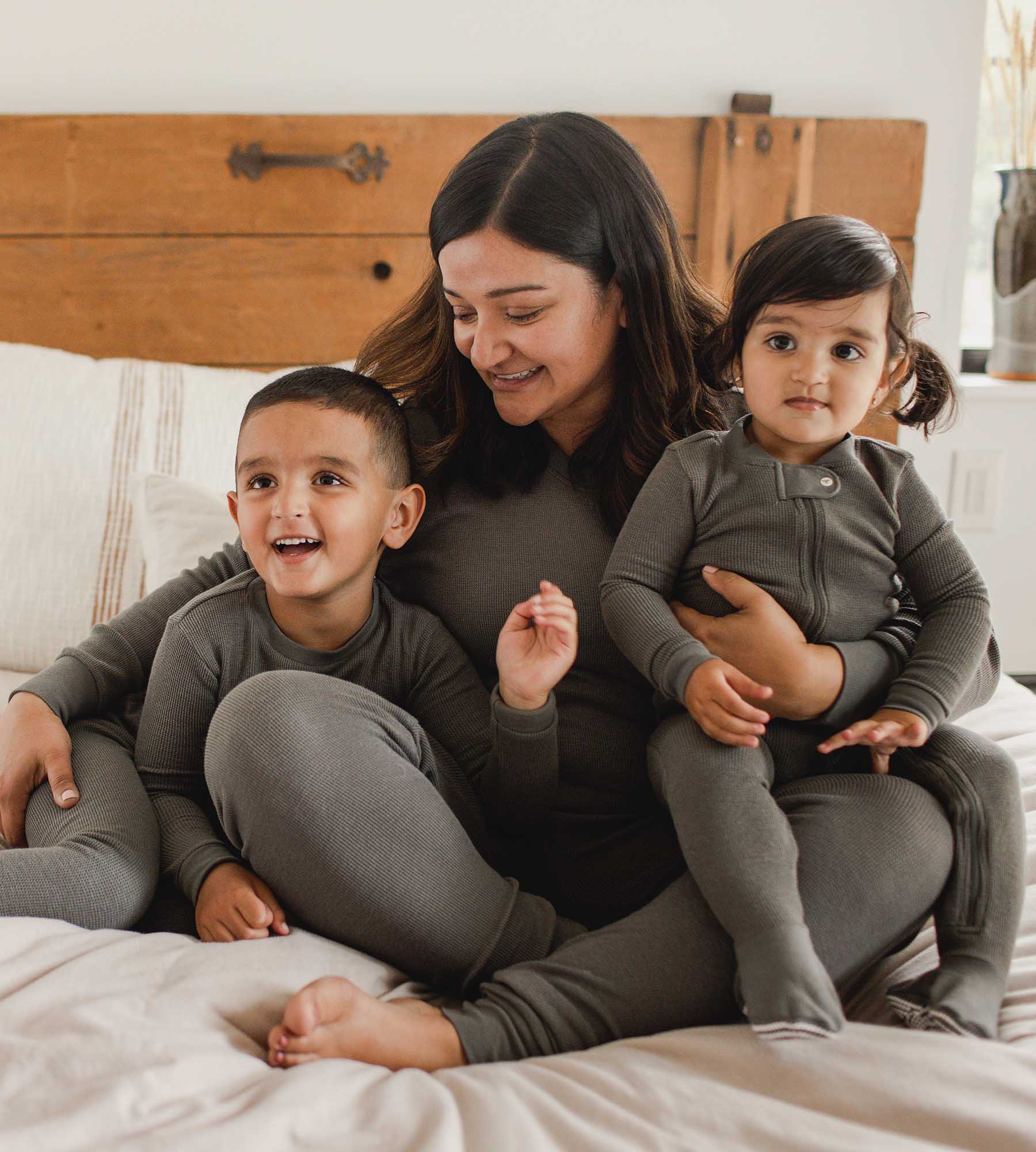 Honeysoft™ Mommy & Me Matching Waffle Thermal Pajamas、mySite、g9winljtr